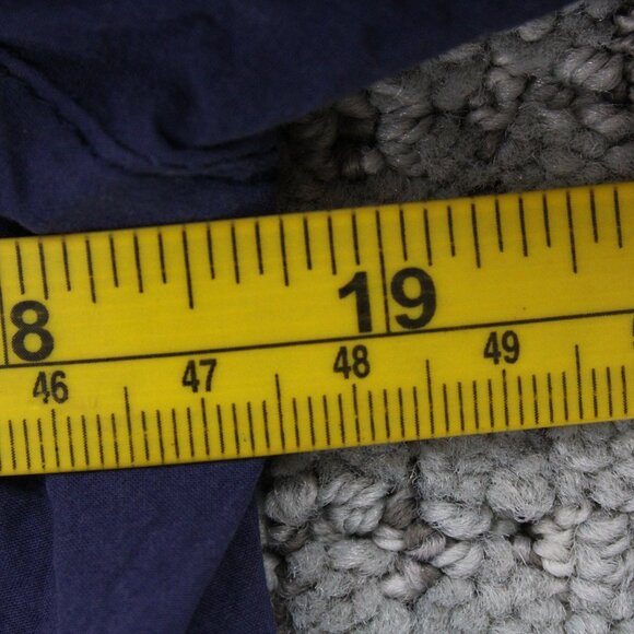 Mo:vint By Anthropologie Shirt Women Small Navy Blue Button Down Long Sleeve NWT - Picture 8 of 9